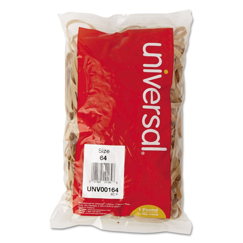 Universal UNV00164 0.04 in. Gauge Size 64 Rubber Bands - Beige (320/Pack) - Image 1